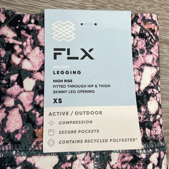 NWT FLX Ascent 7/8 Legging High Rise Lilac Mosaic Print XS - Picture 9 of 15